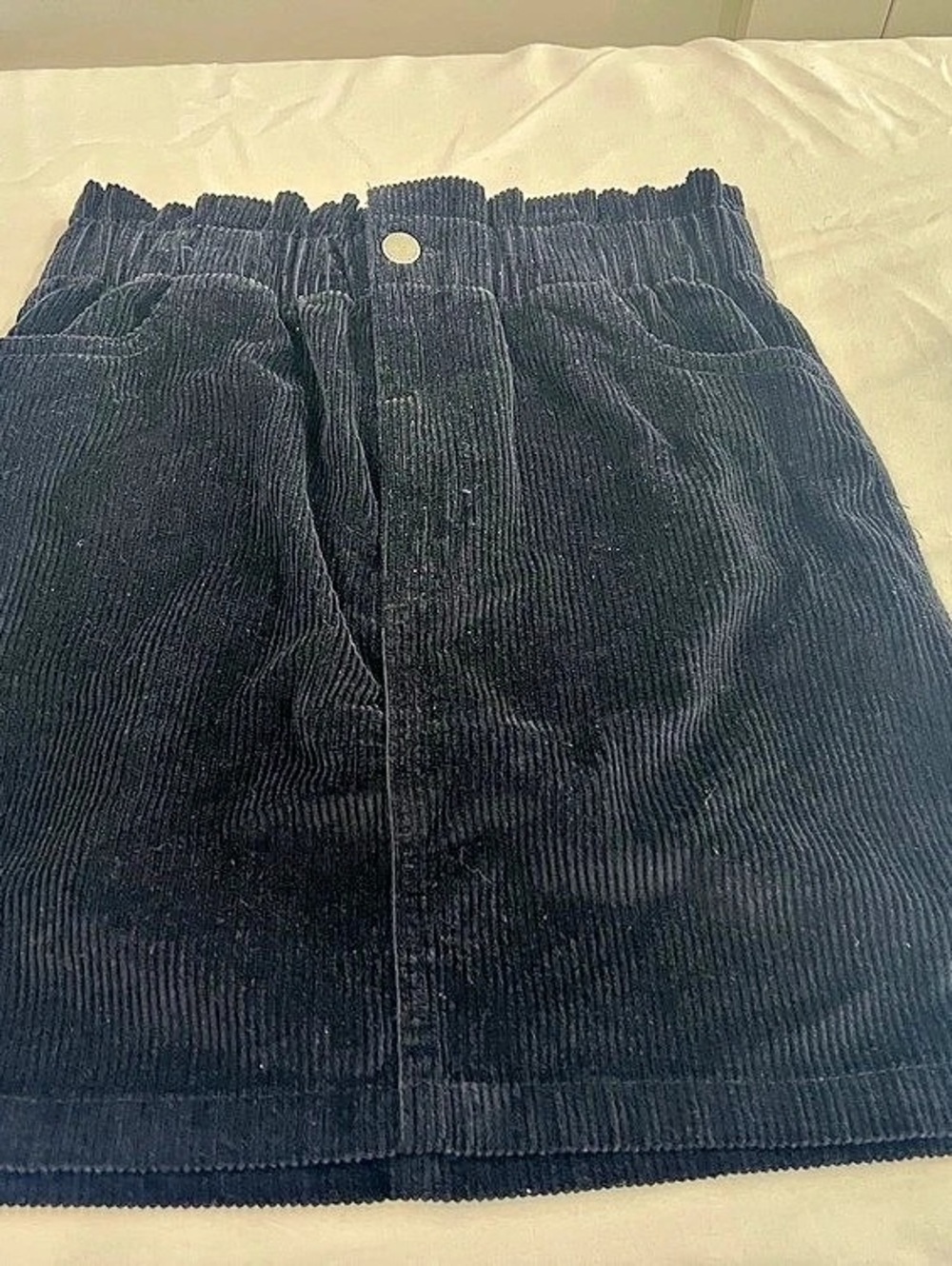 Roxy Silent Days Paperbag Waist Corduroy Skirt Black Small